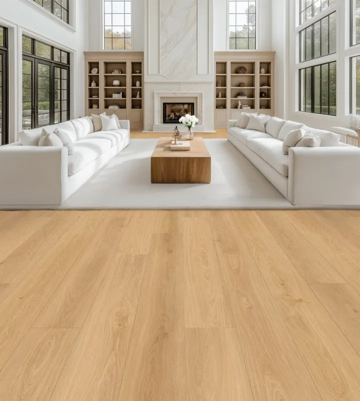 Aurora water-resistant laminate flooring shown in a room setting